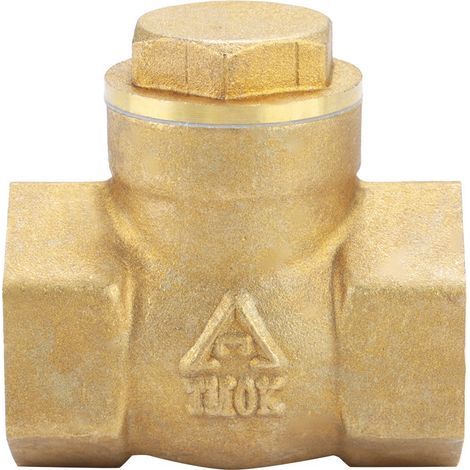 Clapet anti-retour laiton à battant DN20, filetage femelle une direction, pièces de valve en laiton doré (1/5)