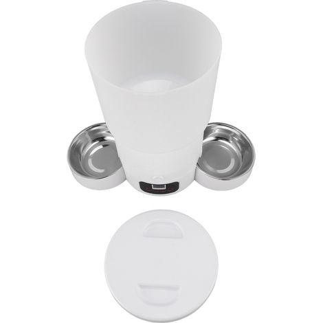 Bol automatique pour animal de compagnie, contrôle des portions de synchronisation, Double bol de 5l, distributeur de nourriture et d'eau en acier inoxydable 304 (1/5)
