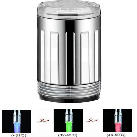 Grifo de acero inoxidable para baño, decoración de baño, luz LED RGB de 7 colores, juego de accesorios de baño con brillo de agua para el hogar