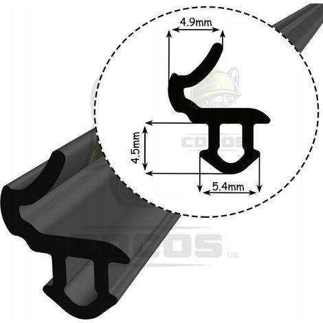 Junta para ventanas de PVC S-618 KBE NEGRO 1m (1/5)