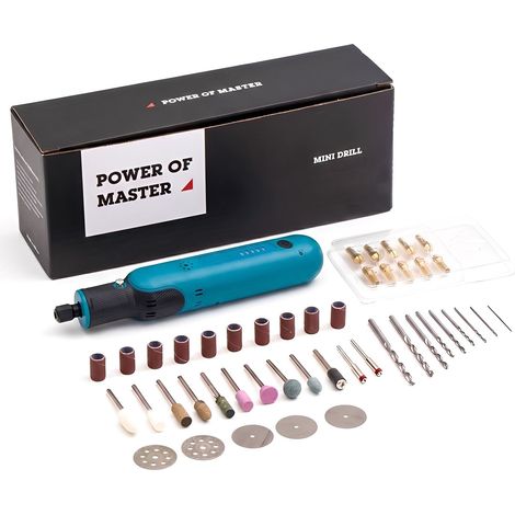 Kit de herramienta rotativa inalámbrica de 8 V con 46 accesorios, 5 velocidades (5000-25000 RPM), recargable por USB-C, grabadora ligera para pulir, lijar y cortar.
