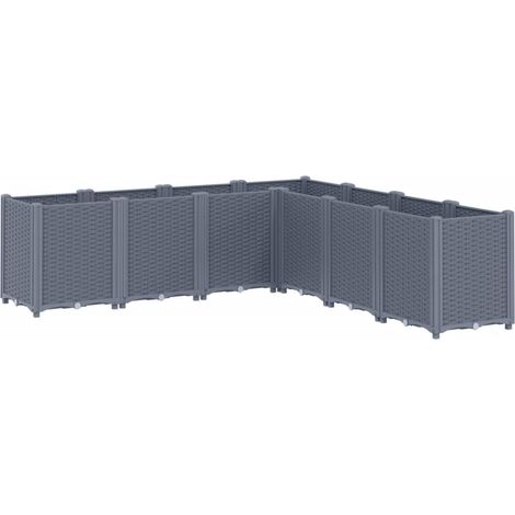 Vassoio per fioriera aiuola rialzata piante fiori terrazza giardino 160 x 160 x 53 cm PP grigio 020037459