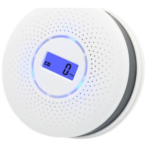 2 En 1 Détection De Gaz Avec Écran LCD, Détecteur De Monoxyde De Carbone Et De Fumée, Stable Et Sensible/Invite Sonore Et Lumineuse/Alarme De Batterie Faible/Fonction Mémoire, Alimenté Par Batterie, E