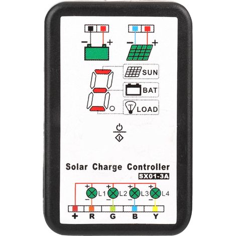 Régulateur de charge solaire PWM 6V 12V pour batteries Lithium et Ni-Mh (1/3)