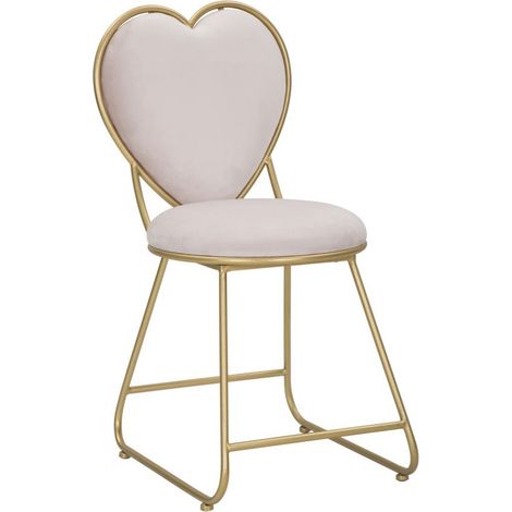 Chaise Design Coeur "Heart" 80cm Rose & Or (1/5)