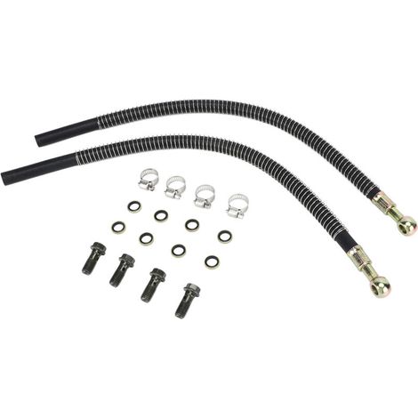 Kit de Durite de Refroidissement de Radiateur 450 Mm avec Radiateur M10x1,25 ScreKit de Durite de Refroidissement 450 Mm avec Vis M10x1,25 Moto Flexible Alliage Métallique-Crezuo