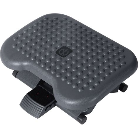 Reposapiés ergonómico regulable para oficina 46x35 cm en plástico gris oscuro MODENUIT (1/5)