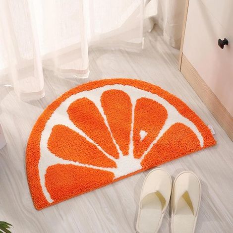 Tappetino da pavimento in finta cashmere a forma di frutta, grazioso, dalla forma irregolare, assorbente e antiscivolo per il bagno - frutta 1 (1/5)