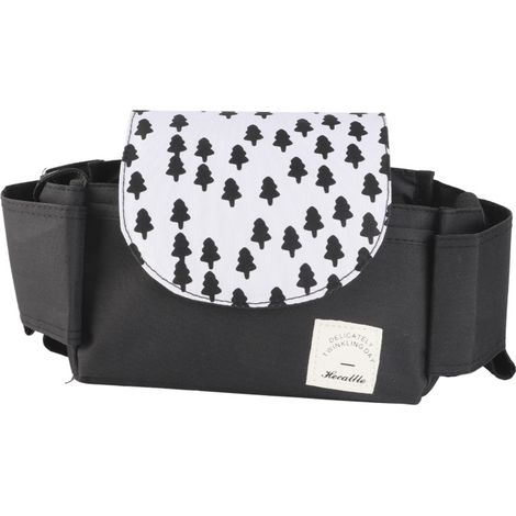 Bolsa de almacenamiento colgante para cochecito, portavasos universal, diseño de mini abeto. (1/5)