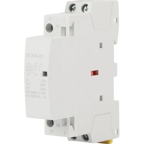 Contacteur AC domestique 2P 20A, montage sur Rail DIN 1NO 1NC (220V/230V) (1/5)