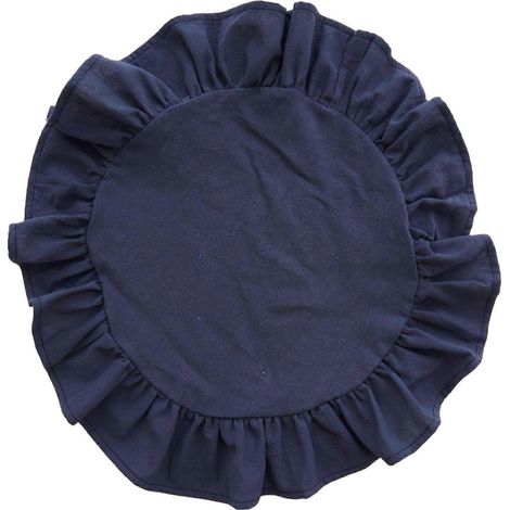 Set de table rond rustique - Bord festonné, style bohème - pour la salle à manger et les fêtes (1/5)