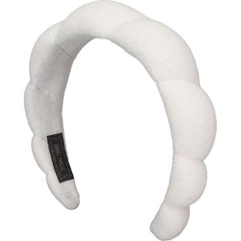 Bandeau Spa Blanc Doux Rembourré Éponge, Serre-tête Coiffure Mignon pour Lavage Visage, Maquillage, Yoga, Confortable et Élégant (1/5)