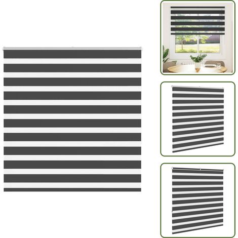 The Living Store Doppelrollo Schwarz 140x150 cm Stoffbreite 135,9 cm Polyester - Doppelrollo (1/5)