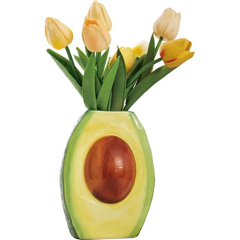 Jarrón decorativo de cerámica "Aguacate", fruta verde, para hoteles y casas de huéspedes, maceta de cerámica creativa, 20 cm (1/5)