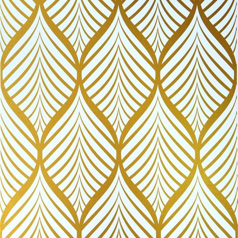 Modern Minimalist Yellow and White Geometric Pattern Wallpaper, Waterproof Self-Adhesive Vinyl Film for Bathroom, Living Room, Kitchen, Bedroom, 44.5x1000cm (1/5)