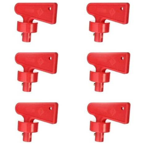 FENOPLASTICAIsolateur Interrupteur De Batterie, Clé Coupe-Batterie Rouge 12v/24v, Commutateur Universel Pour Voiture (2) (1/4)