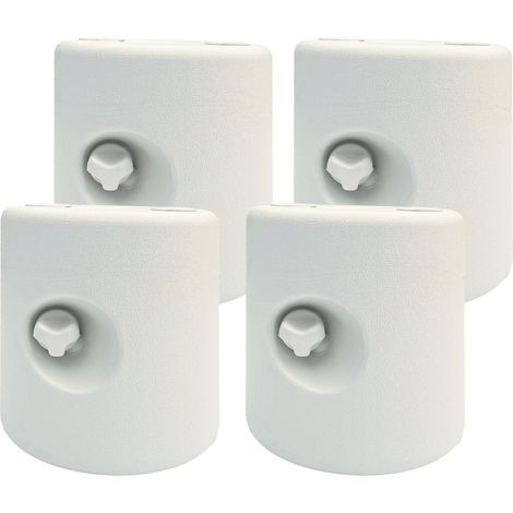 Lot de 4 Pieds de tonnelle remplis d'eau ou de sable pieds pour pavillon 24x24x25.5cm HDPE Blanc fr11530 (1/5)