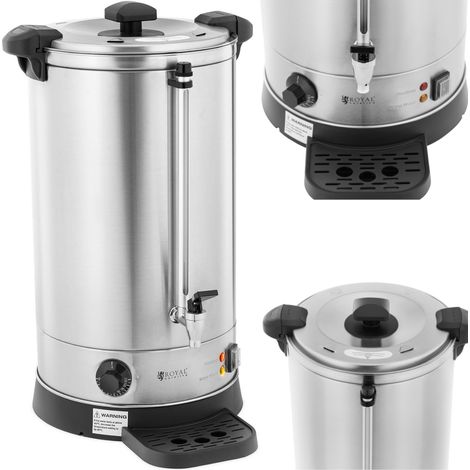 Doppelwandiger Warmwasserbereiter mit Ablaufgarnitur, 19,7 l, 2500 W, silber (1/5)