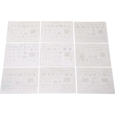 9-teiliges Set magnetischer Reballing-Schablonen aus Edelstahl für die Handy-Reparatur