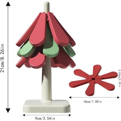Dessous de plat - Non spécifié - Sapin de Noël - Silicone résistant - Empilable - Facile à nettoyer (1/4)