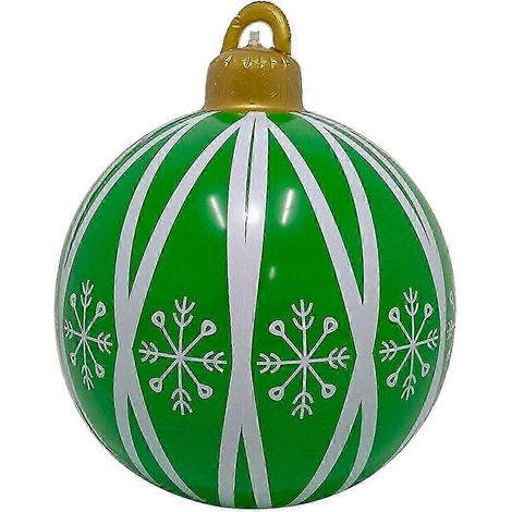 Boules de Noël gonflables, décorations gonflables d'extérieur, boule de Noël gonflable de 63,5 cm (25 pouces) en PVC épais décorée pour les fêtes de fin d'année (1/5)