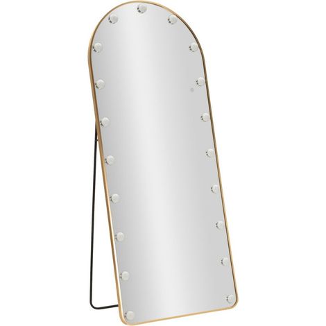 Miroir LED sur Pied "Hollywood" 170cm Or (1/5)
