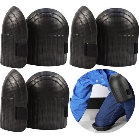Genouillères pour la Maison et le Jardinage, 3 Paires de Coussins en Mousse EVA Légers et Imperméables avec Sangles Adaptables pour le Jardinage, le Nettoyage de la Maison, Noir (1/5)