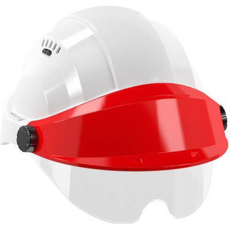 CASQUE 'ORIZON' BLANC VISIERE ROUGE AVEC LUNETTE TALIAPLAST - 563716
