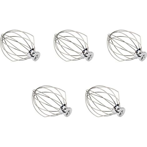 5X K5AWW Batidor de alambre de acero inoxidable Batidor de huevos Cabezal mezclador de 5 cuartos para American (1/4)