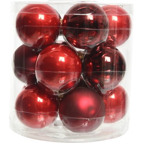 Hängende Weihnachtskugeln aus Glas 6 cm Rot. 15. September
