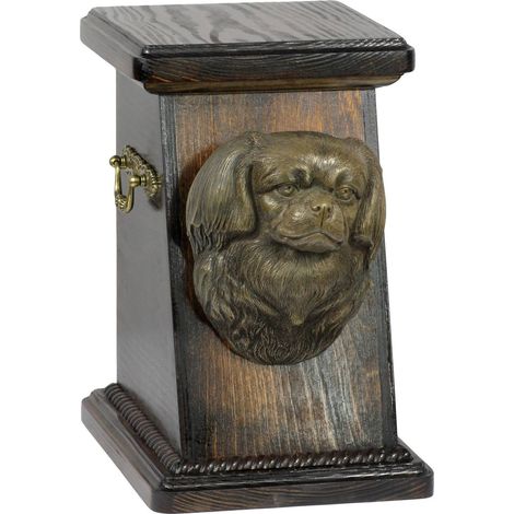 Épagneul tibétain - une urne funéraire pour chien, une urne élégante ornée d'une statuette, une urne commémorative avec un buste de chien par Art-Dog (1/5)