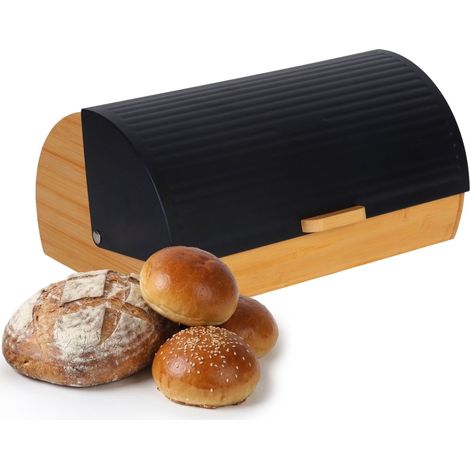 Boîte à pain en bambou avec couvercle, pour le plan de travail, la cuisine et le rangement à domicile.-AquaForge (1/5)