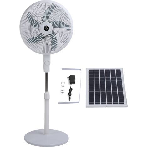 Ventilatore a Colonna Senza Fili con Pannello Solare e Batteria 15000mAh – Oscillante Silenzioso in ABS Resistente, Design Moderno per Esterno, Camping e Ufficio (1/5)