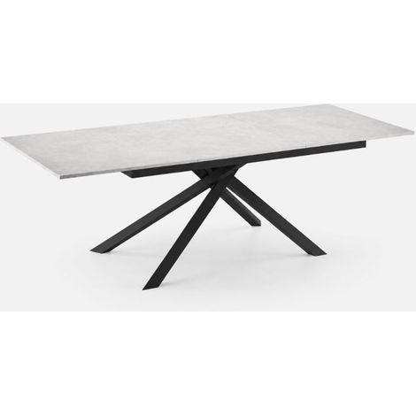 Mesa extensible de melamina con estructura negra 140/190x90 Pluto - Blanco (1/5)