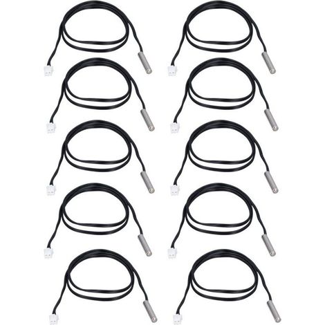 10 Capteurs de Température NTC B3950 5K, Tête Cylindrique 5x25mm, Longueur Câble 500mm pour Mesure Précise (1/5)
