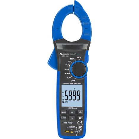Pince multimètre numérique 1000 V/1000 A TRMS avec pince de 45 mm Testeur de tension sans contact Mesure la tension AC/DC, le courant, le passage, la fréquence et la capacité (1/5)