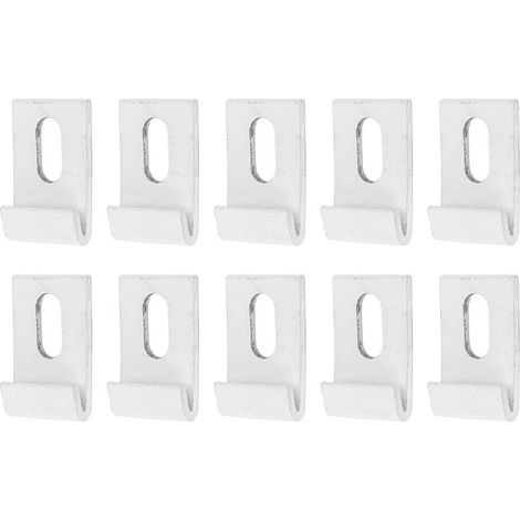 Kit de fixation pour base de serre, 10 pièces, clips de fixation en aluminium, fixation pour constructions de jardin, film occultant, maille blanche. (1/5)