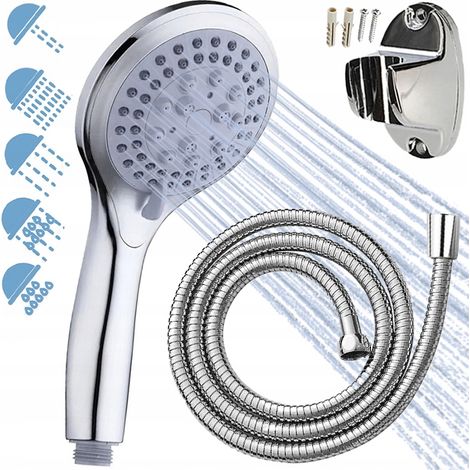 Conjunto de ducha 5F, ducha de mano, manguera y soporte para ducha (1/5)