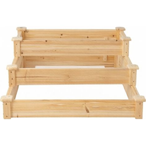 CAIziBac de jardin surélevé en bois à 3 niveaux, design en escalier (1/5)