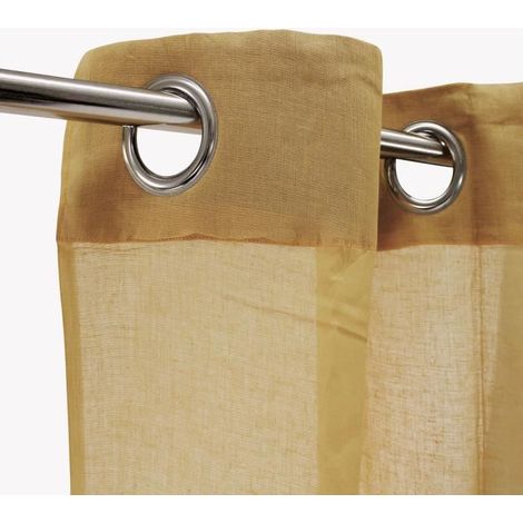 COTONNADE - Voilage à œillets 100% coton beige naturel 105x250 (1/4)