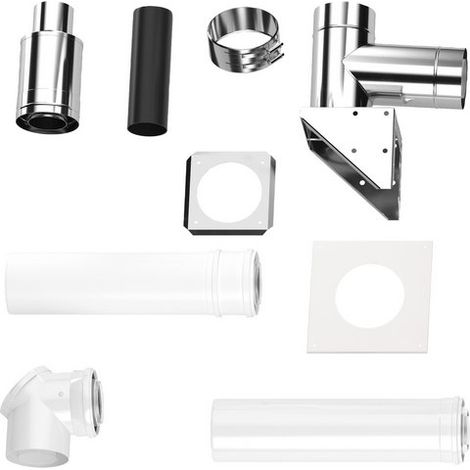Bosch Accessoires d'évacuation des gaz FC-Set80-C53x (haut) Kit de base C53x, d:80/125mm, façade, 7738112564