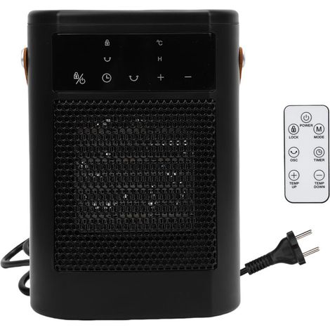 1500W PTC Ceramic Portable Electric Heater with 12-Hour Remote Control, Silent Touchscreen for Indoor Use, Bedroom, Office, 220V EU Plug