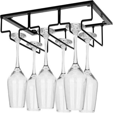 TAISHENGDA-Estante para Copas de Vino, Halter für Copas de Vino de Metal, Halter für Copas Colgantes, Halter für Copas, mit Tornillos de Montaje, 3 Filas de Gran Kapazität, Para Barra de Cocina, (1/5)