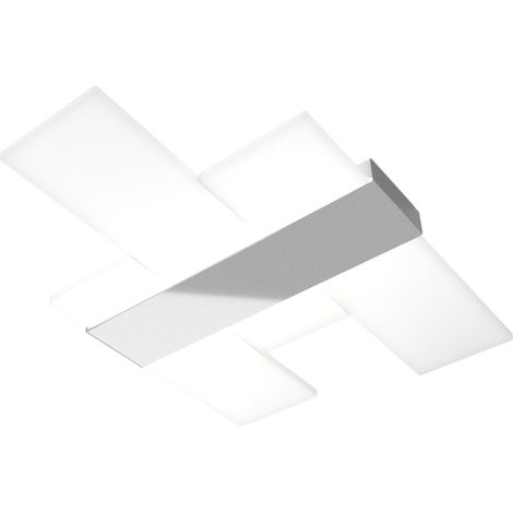 Plafoniera Moderna Flight Metallo Grigio Diffusore Acrilcico Sat. Bianco Led 40W (1/3)