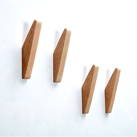 Ensemble de 4 patères vintage en bois (1/5)