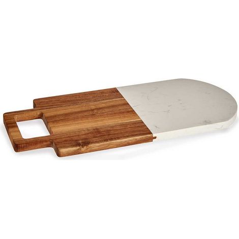 Tagliere in marmo bianco con manico, 38x18 cm (1/3)