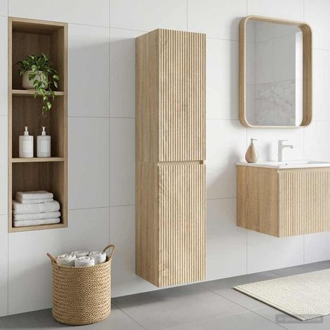 Mueble de baño montado en la pared Roble