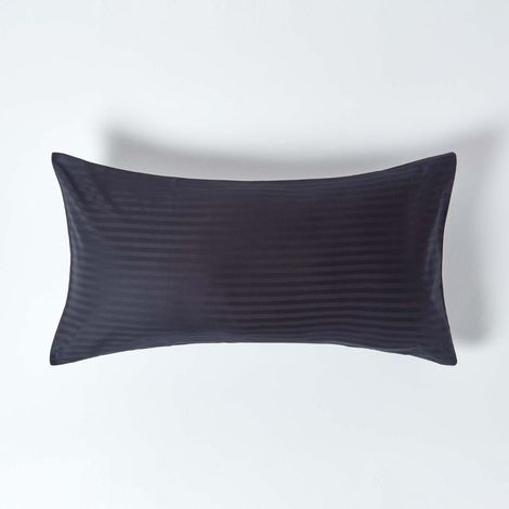 HOMESCAPES Kopfkissenbezug Fadendichte 330 schwarz, 50 x 90 cm