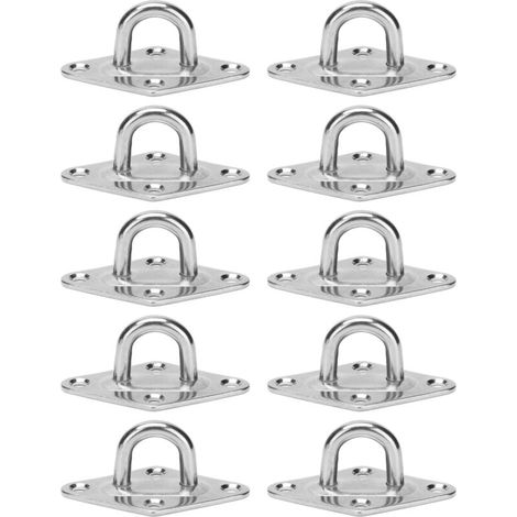Heavy Duty Ceiling Wall Mount Hook Anchor Pad Eye Plate 304 Stainless Steel M5 5mm 3/16" (10pcs) MUMU (1/4)