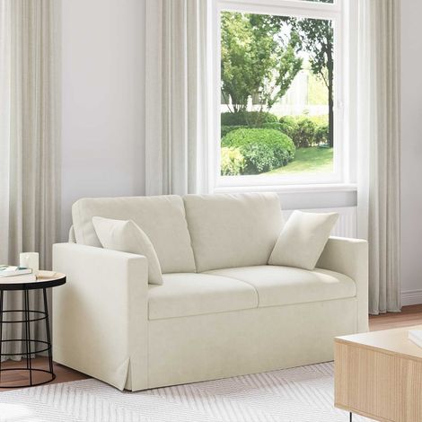 Sofa Creme 138 x 78 x 80 cm Samt